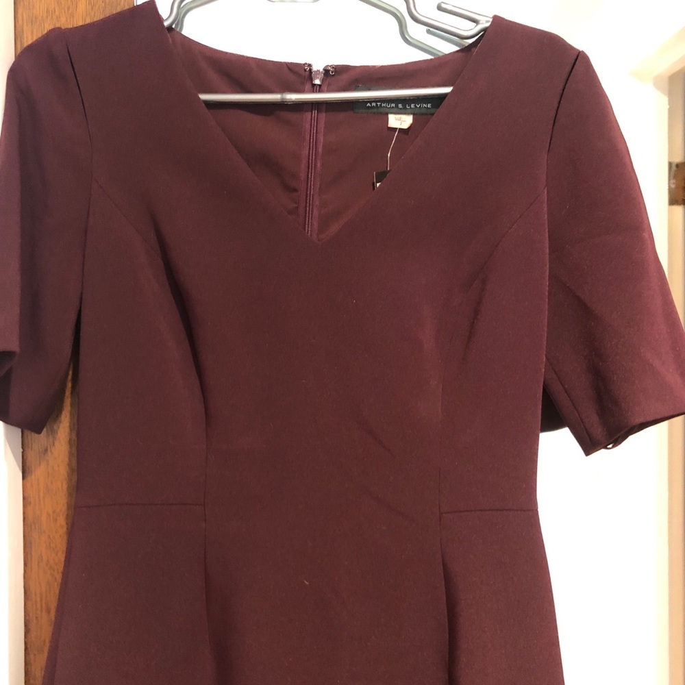 Tahari wine colored dress